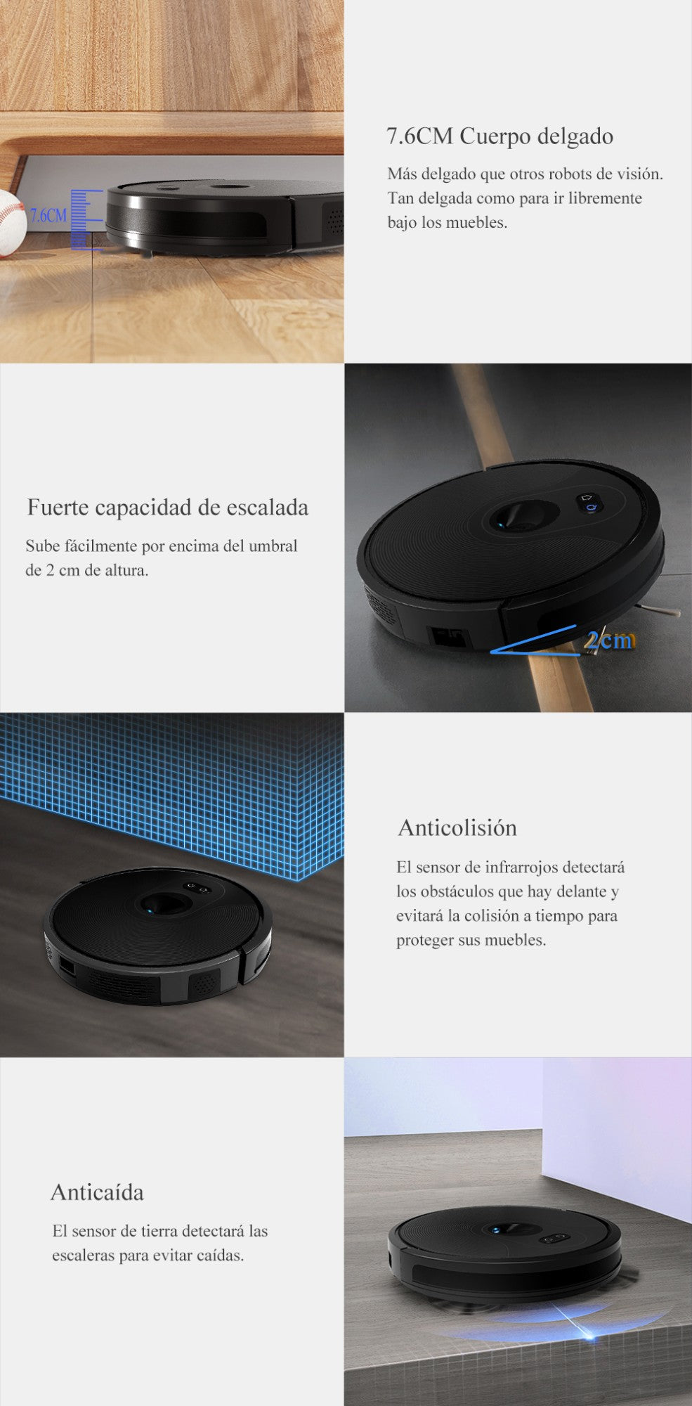 Robot aspirador ABIR X6PRO, sistema Smart Eye, aplicación No-Go Lines, línea Vir