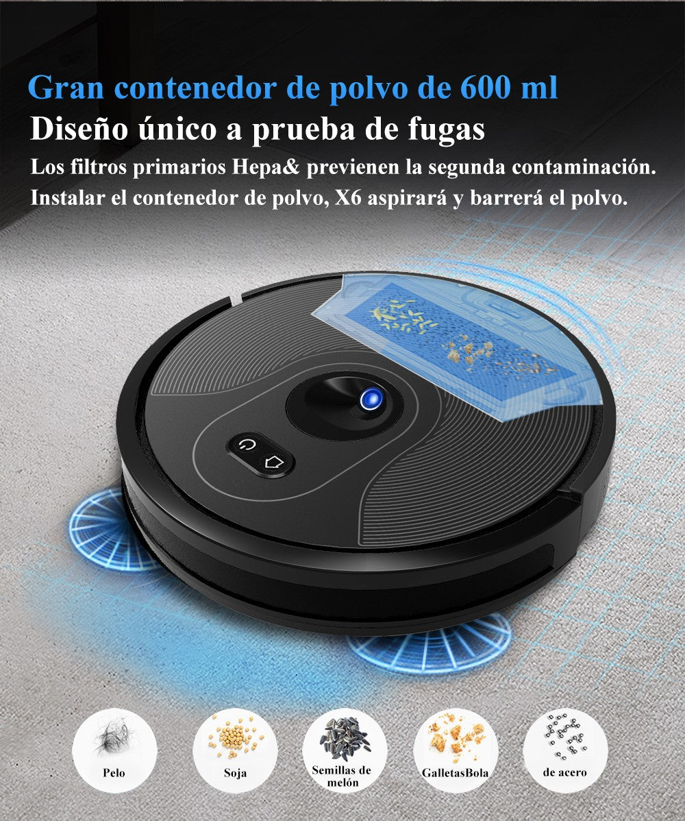 Robot aspirador ABIR X6PRO, sistema Smart Eye, aplicación No-Go Lines, línea Vir